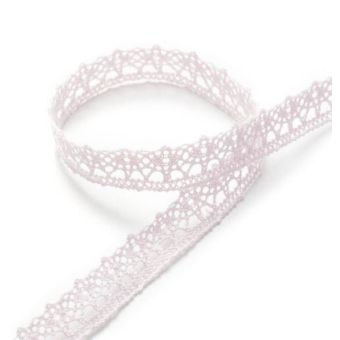 Ruban dentelle 12 mm rose clair
