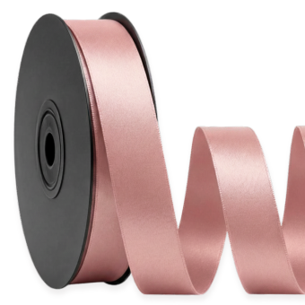 Ruban satin double face 25mm vieux rose col161
