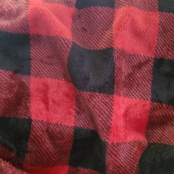 Tissu douillette imprimé carreaux bicolore rouge et noir