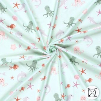 Tsssu maillot de bain anti uv recyclé animaux marins menthe