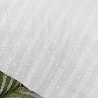 Tissu voile Dobby coton relief écru