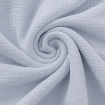 Tissu double gaze Gaby uni bleu glacier