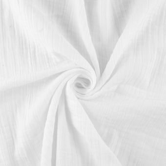 Tissu à draps double gaze blanc