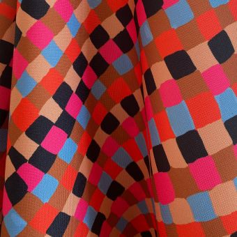 SQUARES ROUGE RIB JERSEY AU METRE