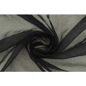 Coupon 300x144cm Organza légère froissée noire