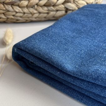 Tissu coton denim bleu foncé