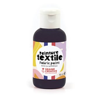 Peinture textile noir pot 50mL - Origine France
