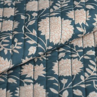 Tissu matelassé coton dalhia canard