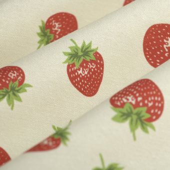 Tissu bachette fraise rouge
