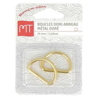 Boucles demi-anneaux dorées 25 mm 