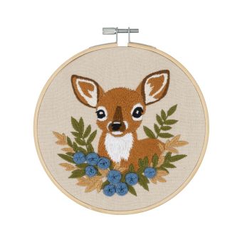 Kit de Broderie Cerf – Cercle Bambou 15 cm – Trimits