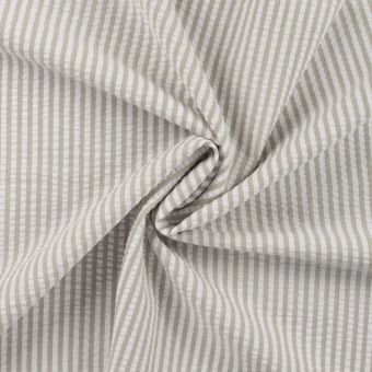 Tissu seersucker imprimé rayure vert