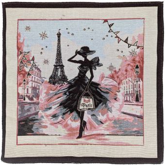 Carré jacquard PARIS SIXITINE rose