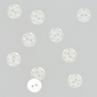 Boutons fleurs 2 trous blanc 11 mm 