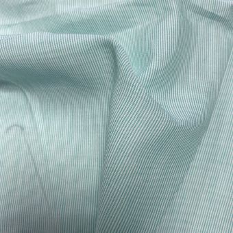 Tissu voile coton fines rayures trame vert - Origine France