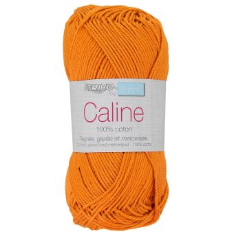 Pelote fil à tricoter Caline 50g 100% coton mercerisé - Col. 120 Orange