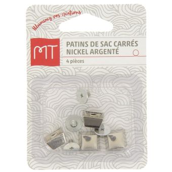 Patin de sac carrés argent x4