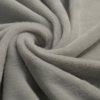 Tissu Minky lisse premium gris clair