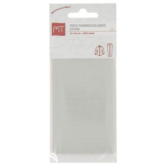 Pièce thermocollante coton gris clair MT