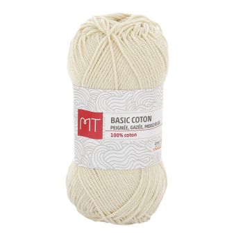 Pelote de fil à tricoter MT Basic coton écru