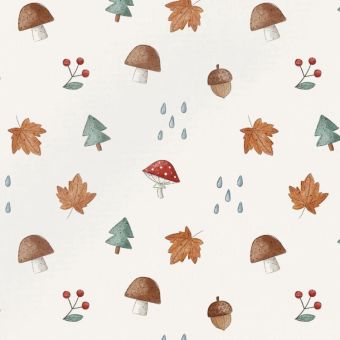 Tissu Impermeable Automne Pluie Crème, coupon 1m x laize (155cm)