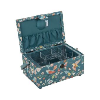 Boîte à couture motif oiseaux – Hobby Gift (17,8 x 24,5 x 14,5 cm)