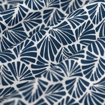 Tissu cretonne Antibes  pétrole 