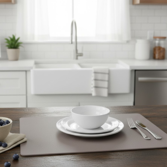 Set de table rectangle reversible bleu gris