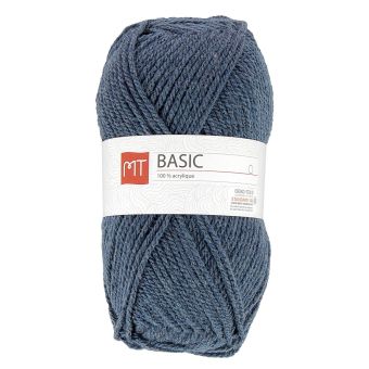 Pelote de fil à tricoter MT basic bleu jean