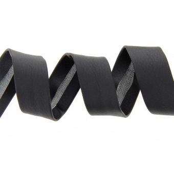 Biais simili cuir noir 20 mm