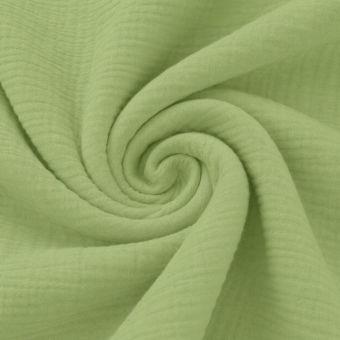 Tissu double gaze coton Gaby amande