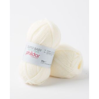 Pelote de fil à tricoter Super Baby craie - Phildar