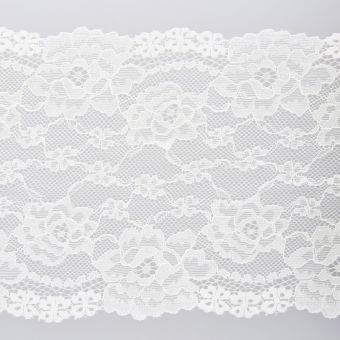 Dentelle nylon extensible blanc 165 mm