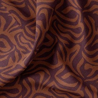 Tissu demi natté marbre marron
