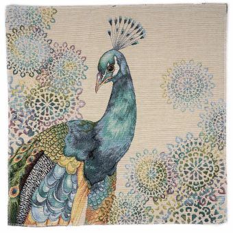 Carré jacquard paon