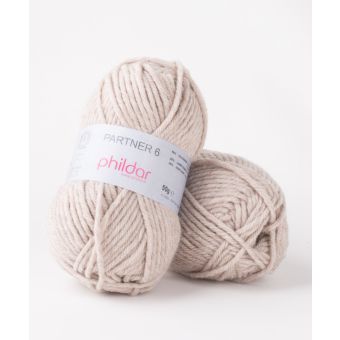 Pelote de fil à tricoter Partner 6 naturel chiné - Phildar