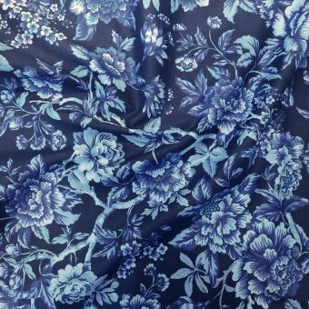 Batiste de coton Liberty x Bridgerton 2026 - regency trail bleu fonce - Tana Lawn® 