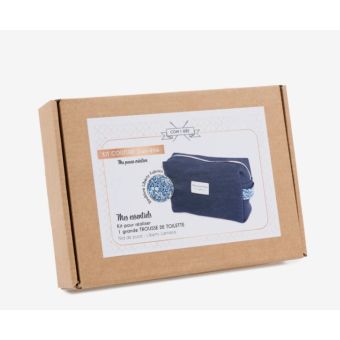 Kit couture DIY -  trousse Liberty bleu
