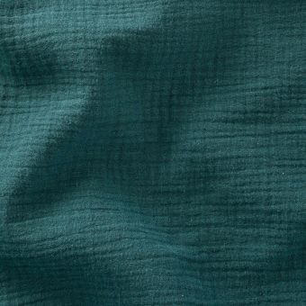 Tissu Double gaze coton Gaby vert émeraude
