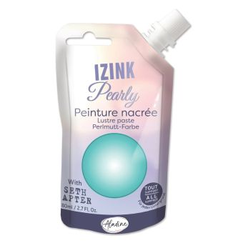 Peinture textile 3D nacrée izink pearly vert menthe 80 ml