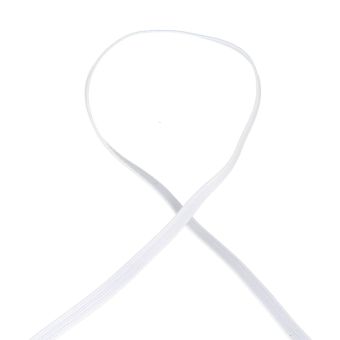 Tresse élastique plate blanche 6 gommes