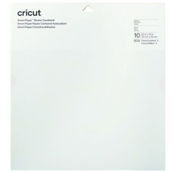 Papier cartonné autocollant cricut smart paper blanc -10 feuilles 33 x 33 cm