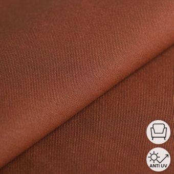 Tissu toile transat unie ocre rouge 44cm 