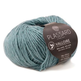 Pelote de laine Valloire N° 22 bleu clair