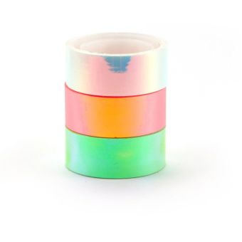 Graine Créative - Ruban Masking Tape 3 couleurs Iridescentes 1,5cm x 5m