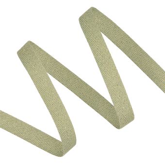 Ruban sergé Lurex 10 mm kaki or