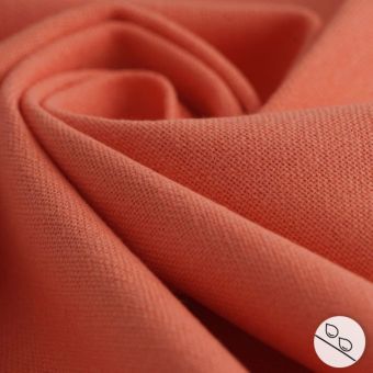 Tissu slub enduit Corail