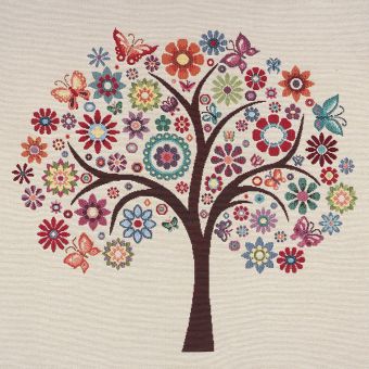 Carré de tissu jacquard arbre coloré