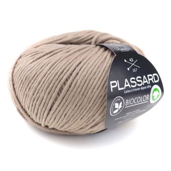 Pelote de fil à tricoter Biocolor sable 95 m - Plassard