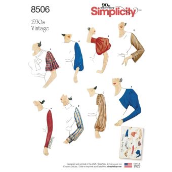 Patron Simplicity S8506.A - Ensemble Manches Vintage 38 - 50
